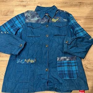 Johnny Was Moonlight Denim Shirt Jacket XL